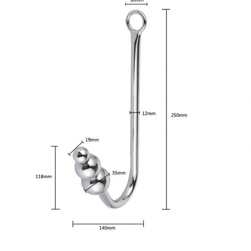 Anal Elegant Collar with 5334 Hook and Beaded Cuffs 1207